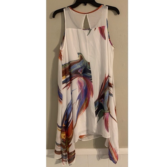 Signature by Robbie Bee paintstroke dress white 8P - Picture 2 of 6